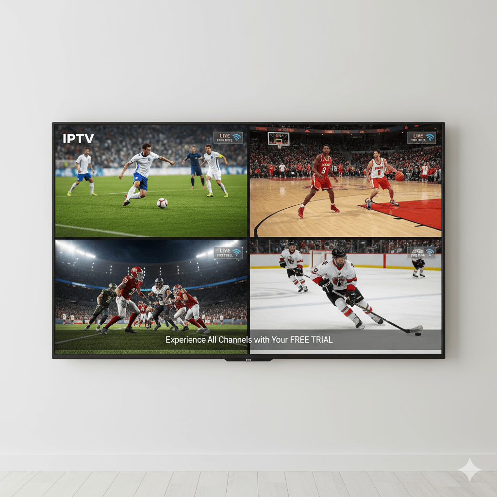 Live sports channels available during IPTV free trial period