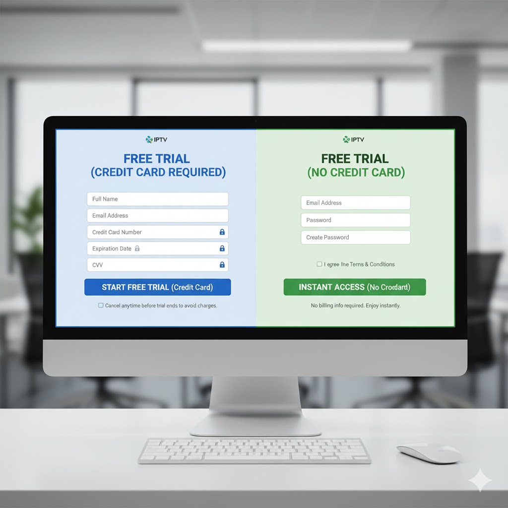 IPTV trial without credit card signup comparison